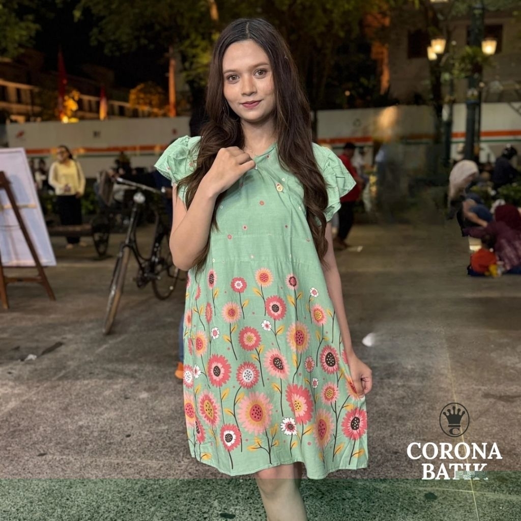 Daster Bunga Busui | Daster Busui Freindly | Daster Ibu | Daster Oversize | Floral Dress | Daster Ma