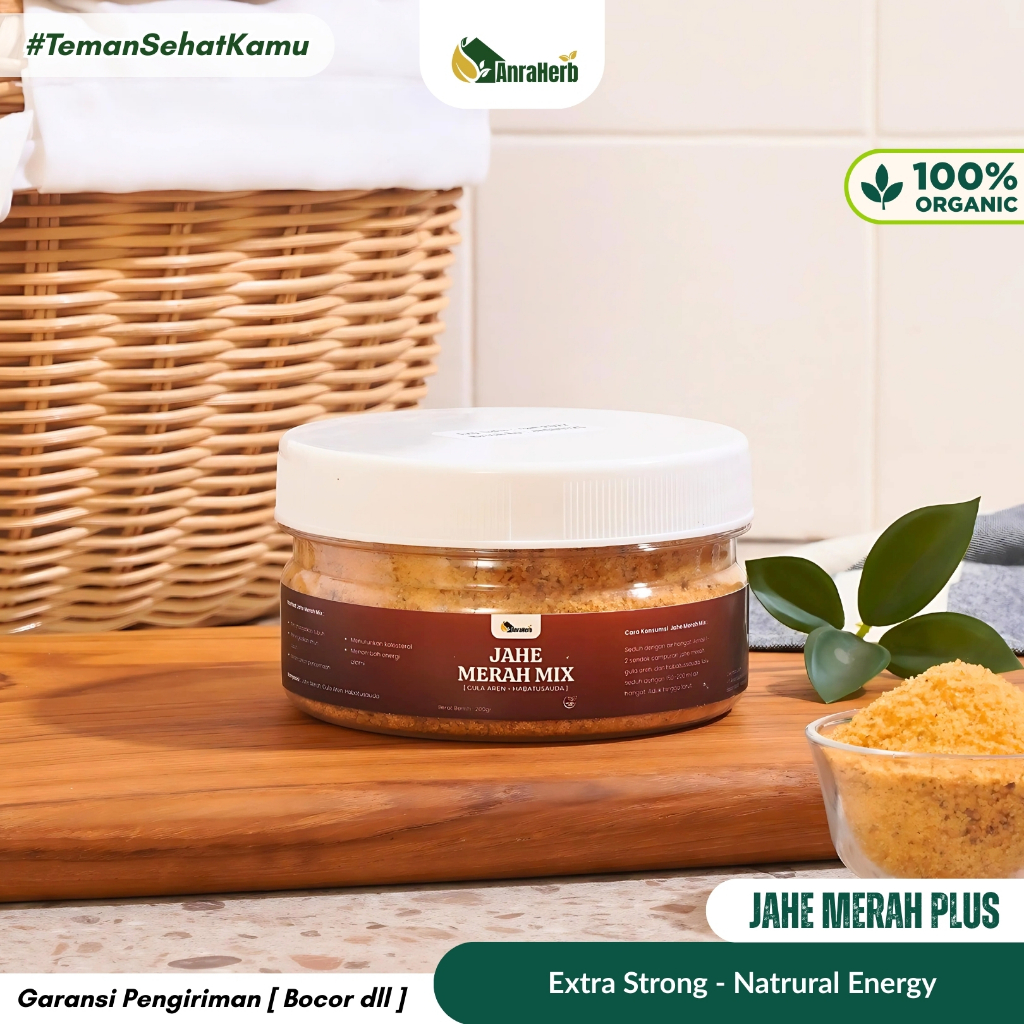 

AnraHerb Jahe Merah Plus Gula Aren Dan Habbatussauda 200gr Organik | Imun Booster Dan Energi Alami