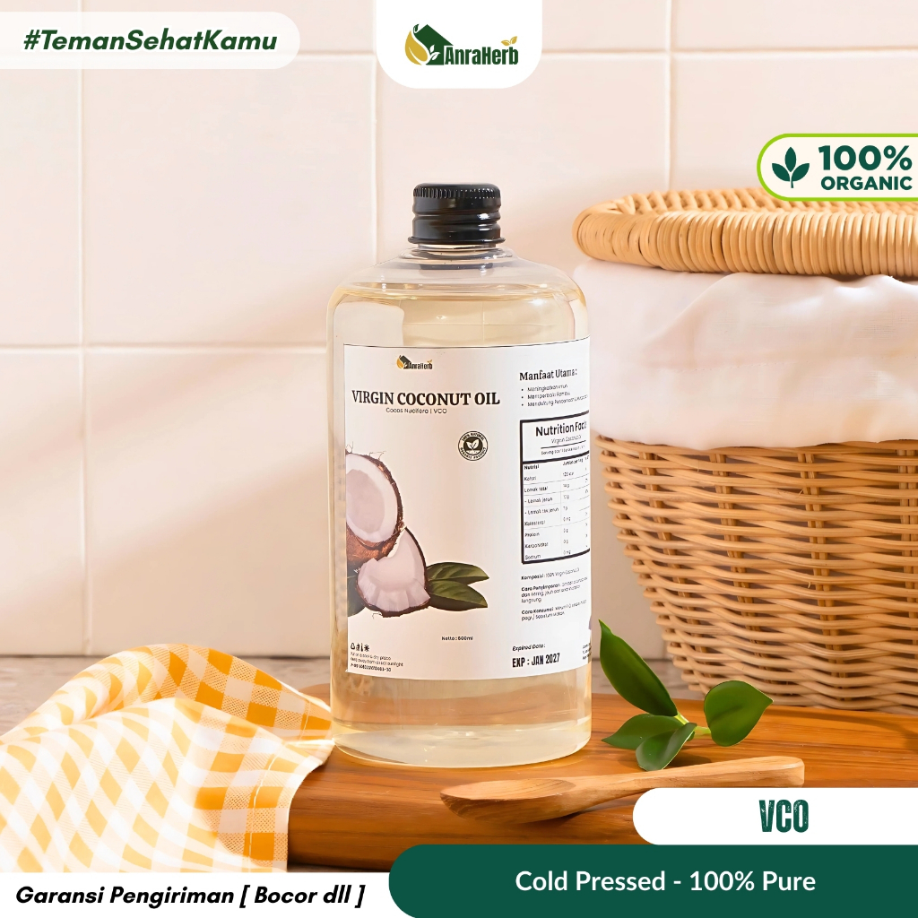 

AnraHerb Extra Virgin Coconut Oil 500ml Organik | Minyak Kelapa Murni Untuk Kulit Sehat Dan Imun