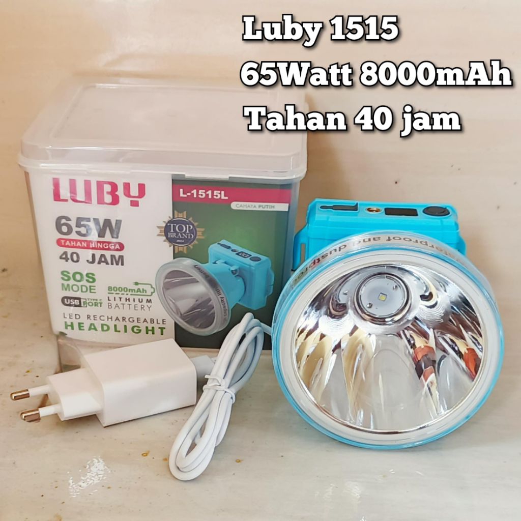 Senter kepala luby 65W luby 1515 Headlamp luby 1515 Luby Original Baterai