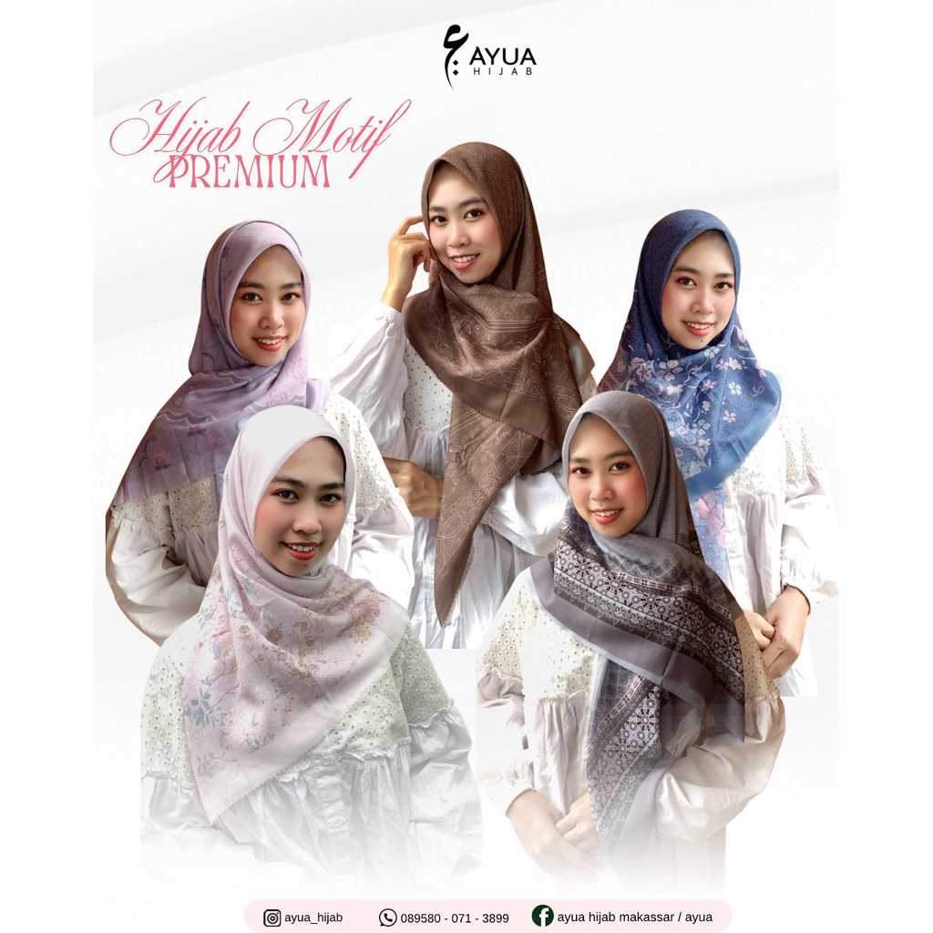 Hijab motif murah / hijab motif premium / ayua hijab / hijab motif