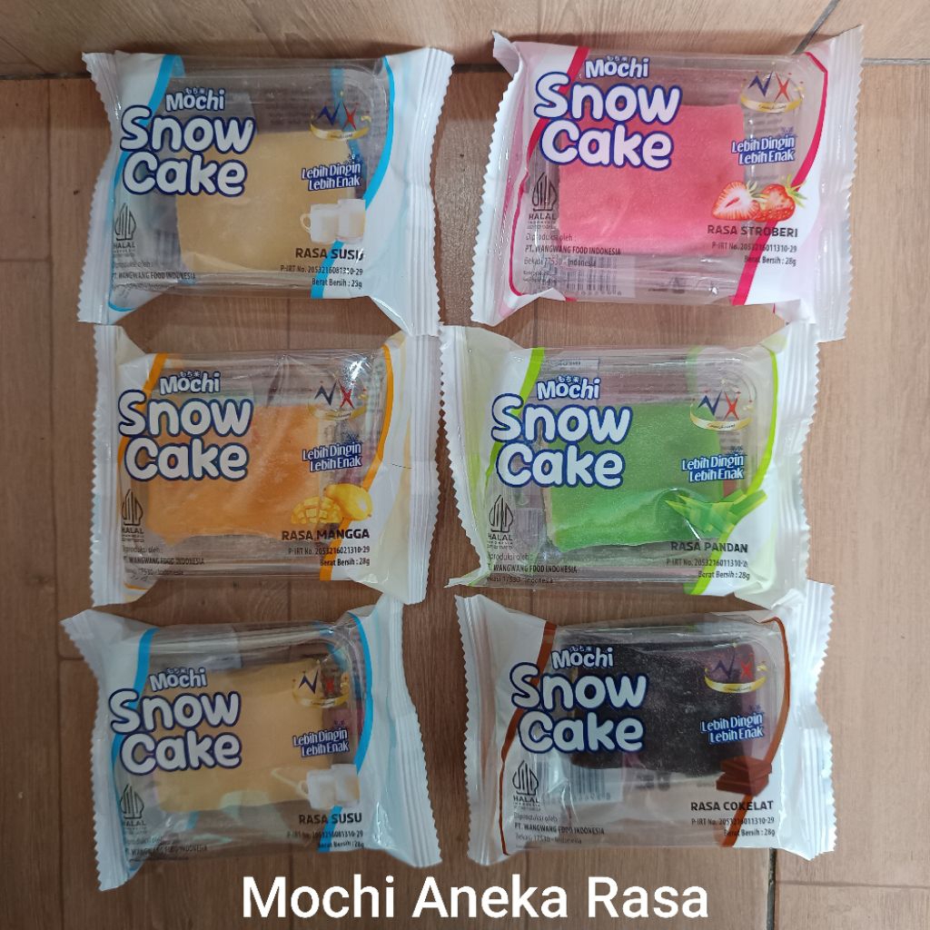

Mochi Snow Cake Rasa stroberi coklat mangga susu pandan berat 28gr kenyal camilan manis MURAH
