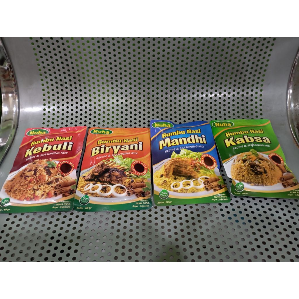 

Bumbu Nasi Instan Nuha Untuk Bumbu Kebuli Biryani Mandhi Kabsa
