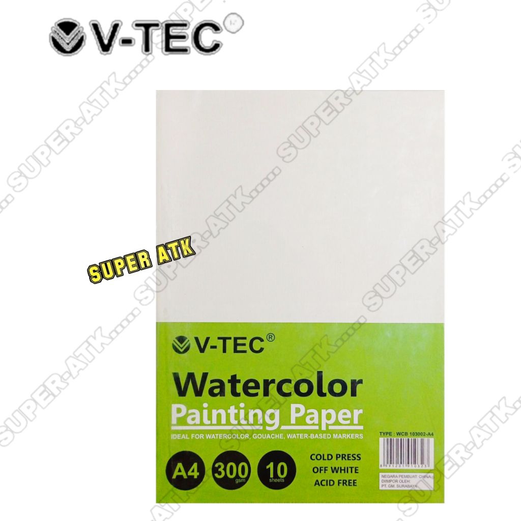 

KERTAS GAMBAR A4 WATERCOLOR V-TEC (ISI 10 LEMBAR)