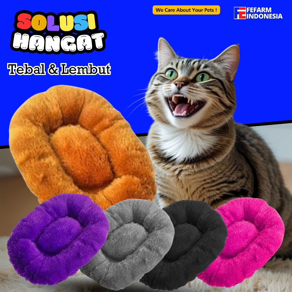 Kasur Alas Kandang Kucing Dan Anjing Bahan Kain Bulu Rasfur Uk Besar FEFARM