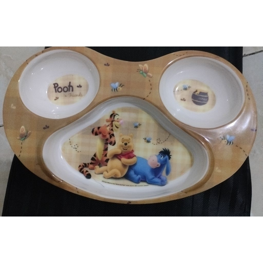 Piring makan Bayi | Anak sekat 3 Disney Pooh ORI GOLDEN DRAGON NEW