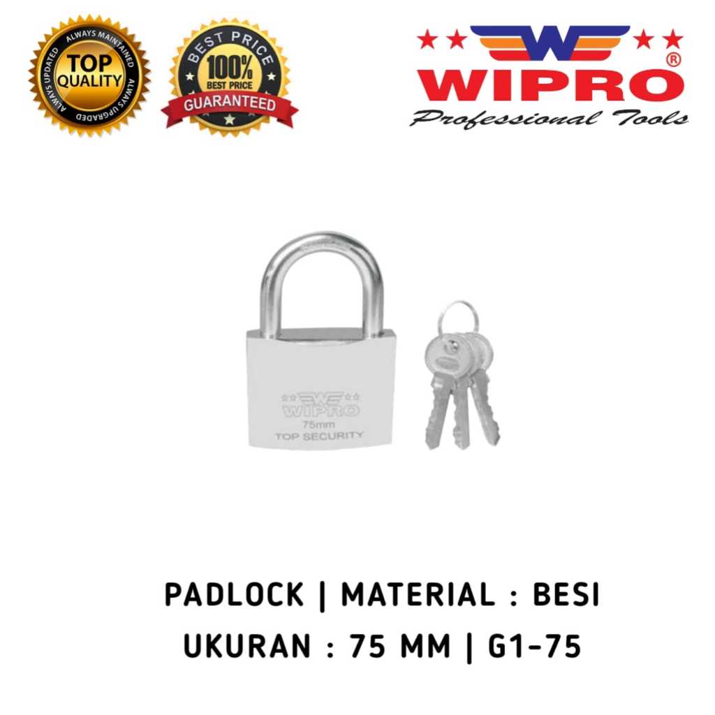 Wipro Gembok G1-75 Wipro Gembok Pagar Anti Maling Gembok Rumah Gembok Ruko Gembok Pintu Padlock Lehe