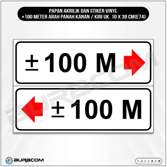 

PAPAN AKRILIK DAN STIKER VINYL +100 METER ARAH PANAH KANAN / KIRI UK. 10 X 30 CM(E74