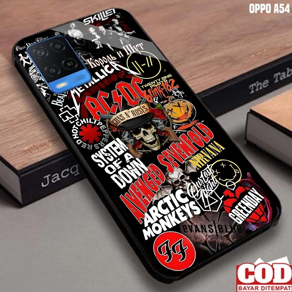 Softcase Glass Oppo A54  - Softcase Motif AESTHETIC BAND - Softcase Glossy - Softcase Glass - Softca