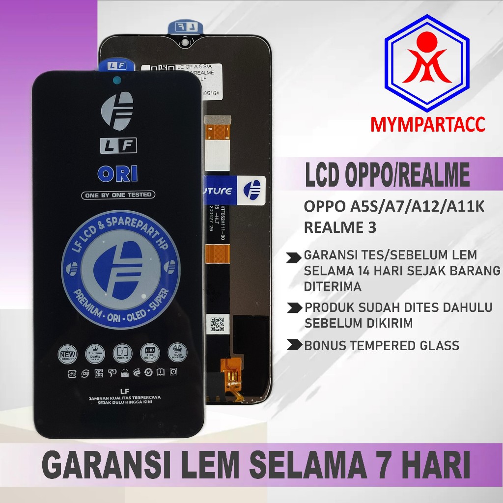 LCD FULLSET Series OPPO & REALME (A5S/A7/A12/A11K/3) - Life Future LF ORI