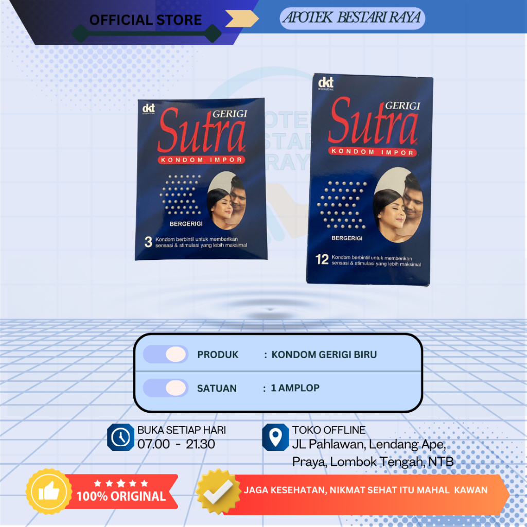 Kondom Sutra Biru Gerigi