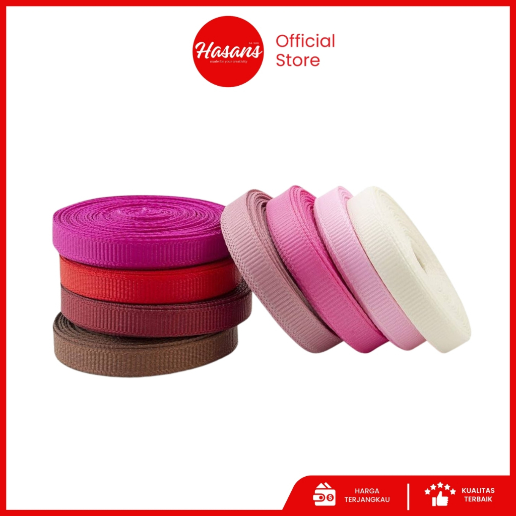 

[1 Slop] Pita Salur 1/4 Inch / Pita Salur 0.6 Cm / Gross Grain / Pita Kado / Kain Warna / Pita Salur Polos 1/4