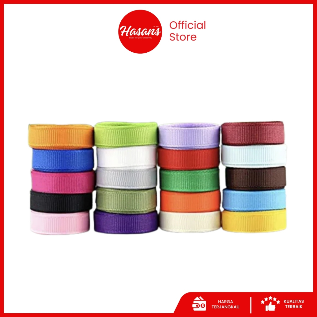 

[1 Slop] Pita Salur 1/2 Inch / Pita Salur 1.25 Cm / Gross Grain / Pita Kado / Kain Warna / Pita Salur Polos 1/2