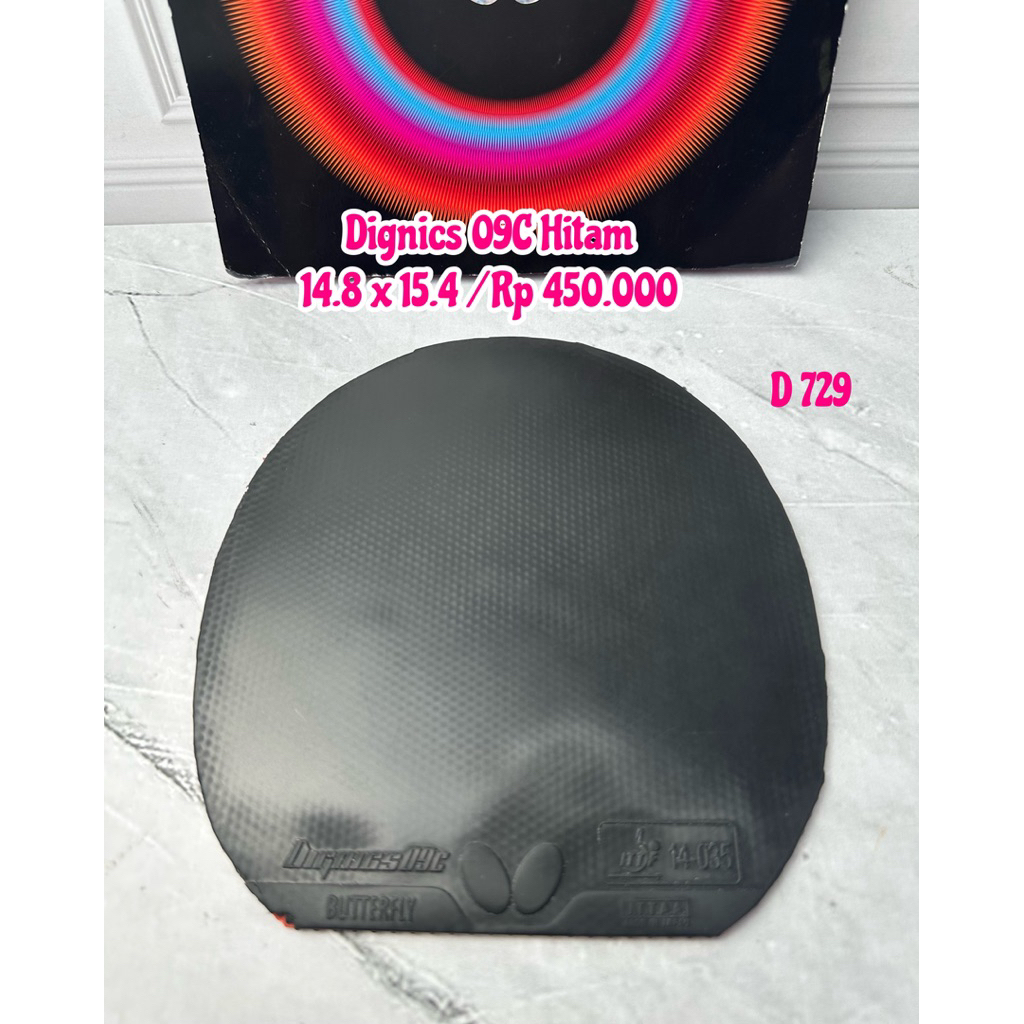 SECOND BAT BET BAD KARET BUTTERFLY DIGNICS 09C HITAM TENIS MEJA / PINGPONG ORIGINAL MARKET JAPAN JEP