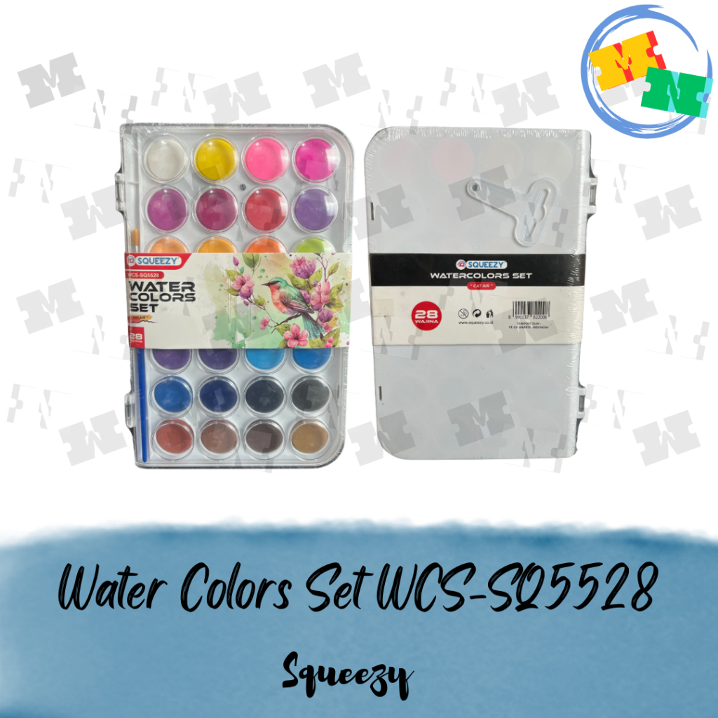 

Squeezy Water Colors Set Kuas 28 Warna WCS-SQ5528