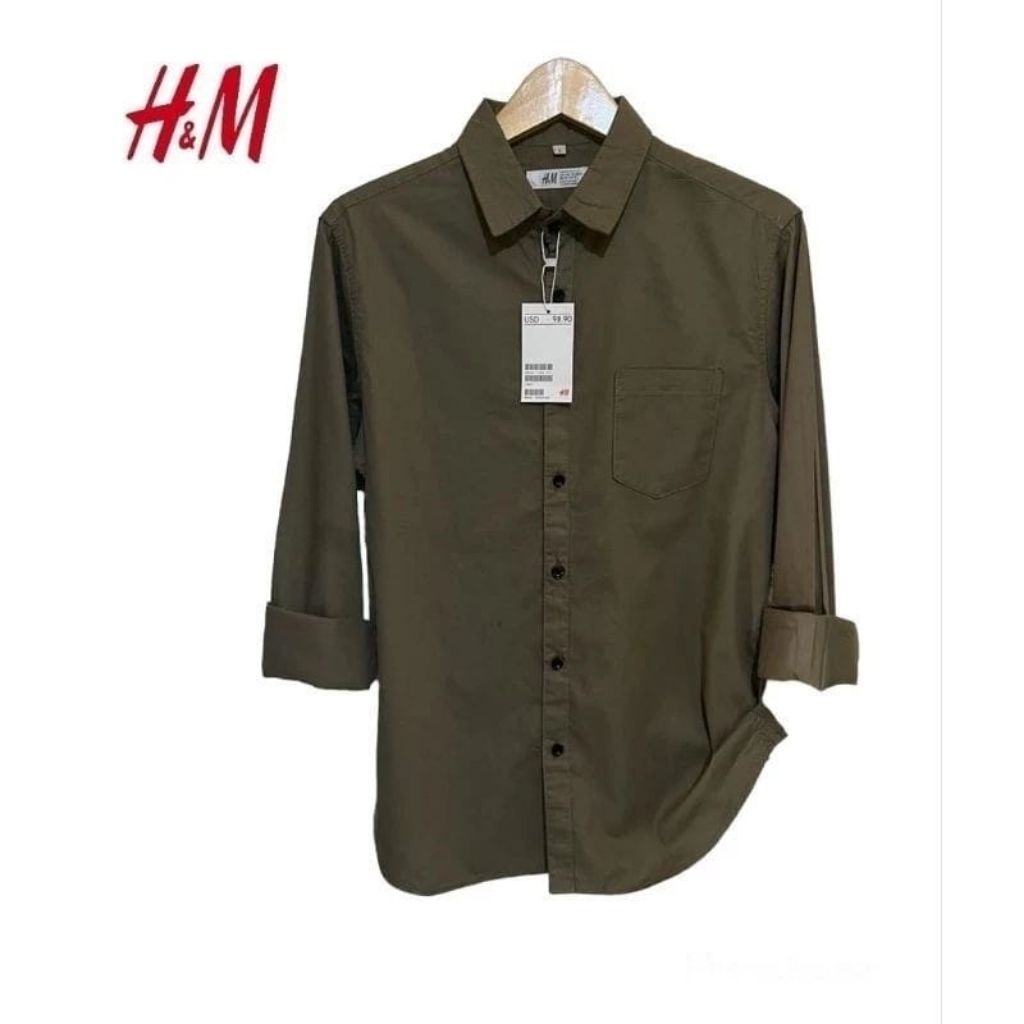 Kemeja Hurley Kemeja Polos Pria Lengan Panjang Kemeja Distro