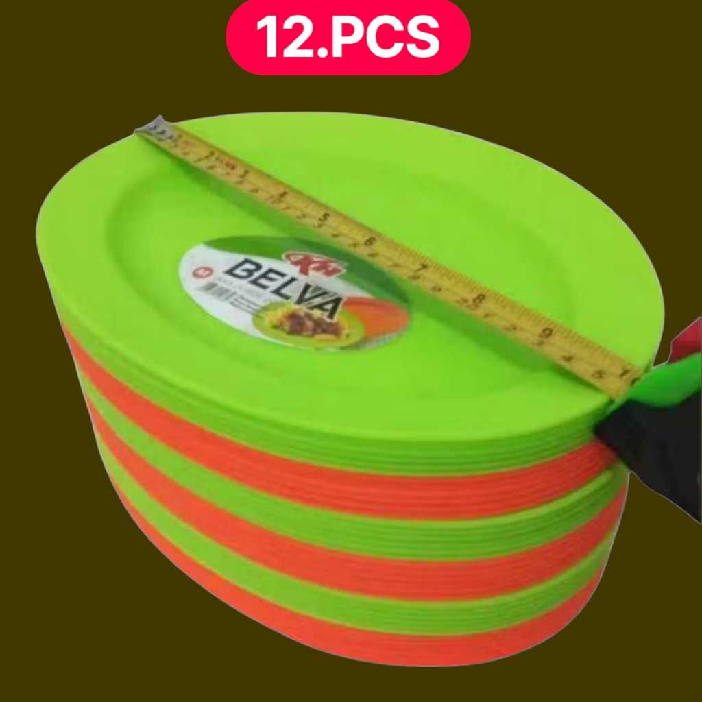 [ 12.PCS ] piring oval belva plastik merk kh