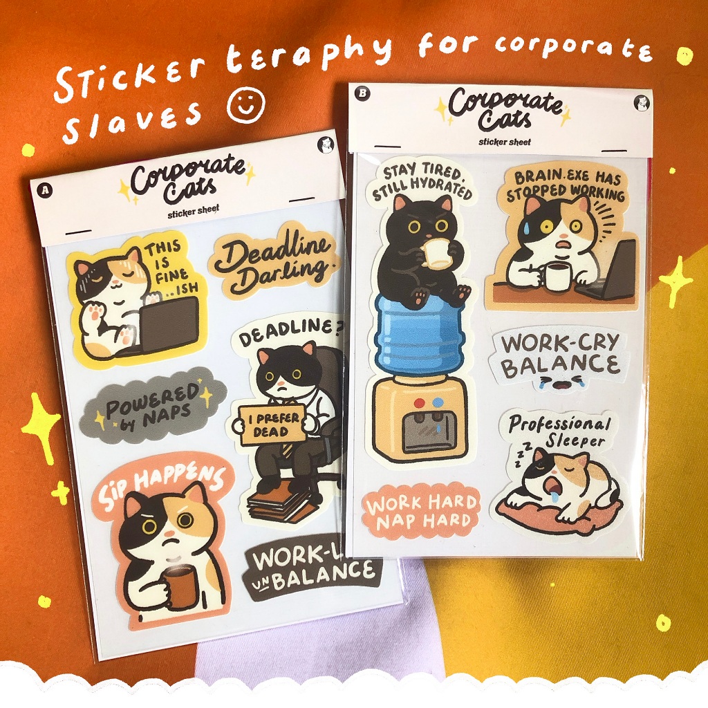 

Corporate Cats Sticker Sheet