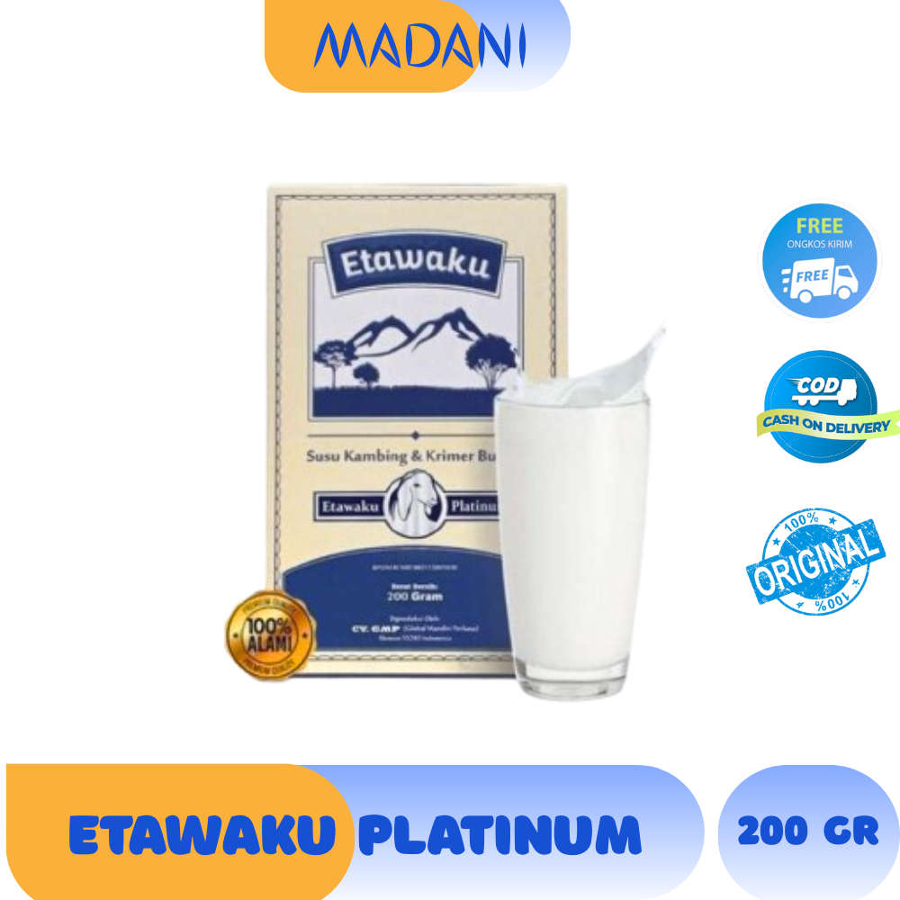 

Etawaku Platinum - Susu Kambing Etawa Murni + Krimer Bubuk yang Berkhasiat Tinggi Memiliki Kandungan Protein dan Vitamin