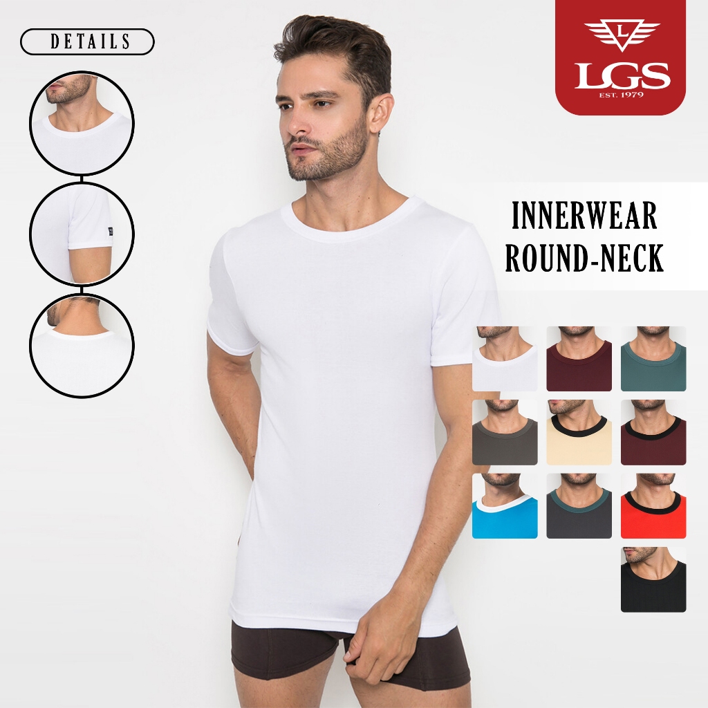 LGS - Innerwear  - Pakaian Dalam Pria - Kaos Oblong Pria - Round Neck - Hitam - LETS.003.333