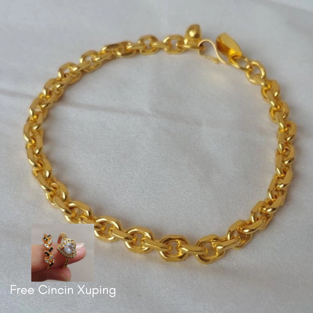 Gelang Tanga Tambang Lilit Lapis Emas Asli