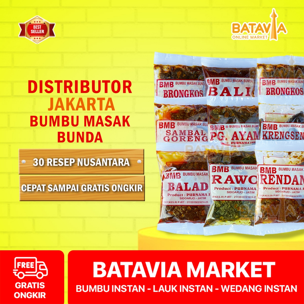 

BUMBU MASAK BUNDA "BMB" Gule Rawon Rendang Bali Sambel Goreng Kare Krengseng Lodeh Soto 29 Varian Resep Khas Nusantara