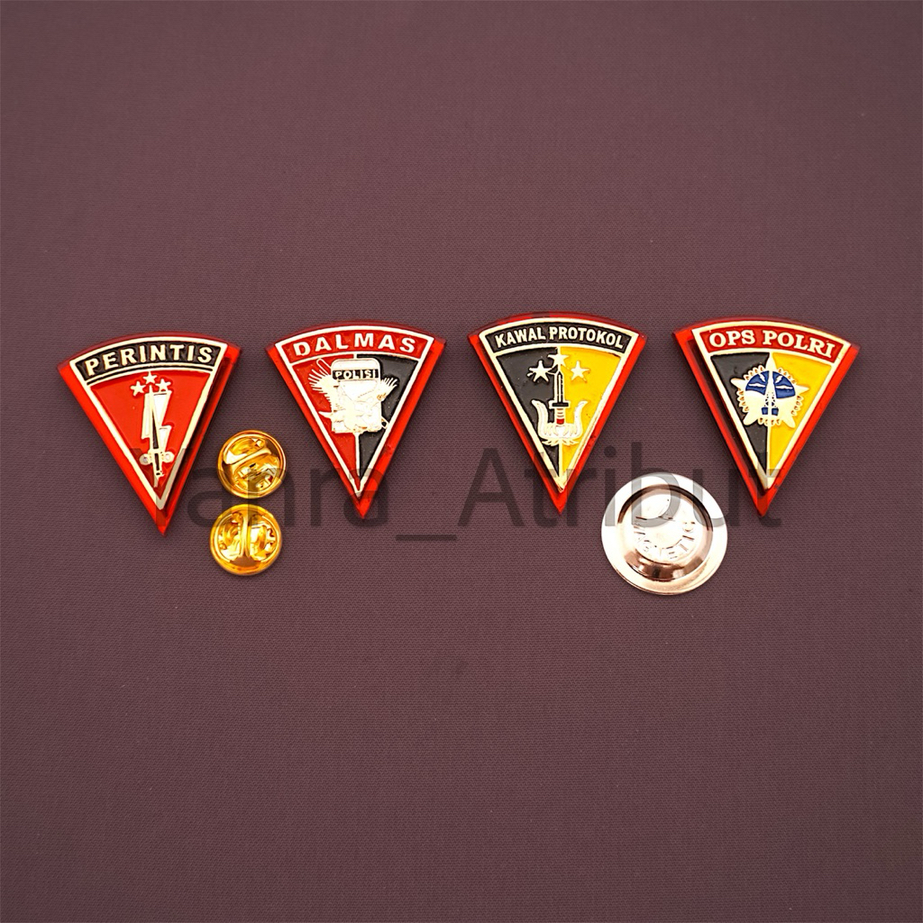 Pin Ops Polri / brevet Perintis / brivet Dalmas / pin Kawal Protokol Polri kecil Magnet Premium