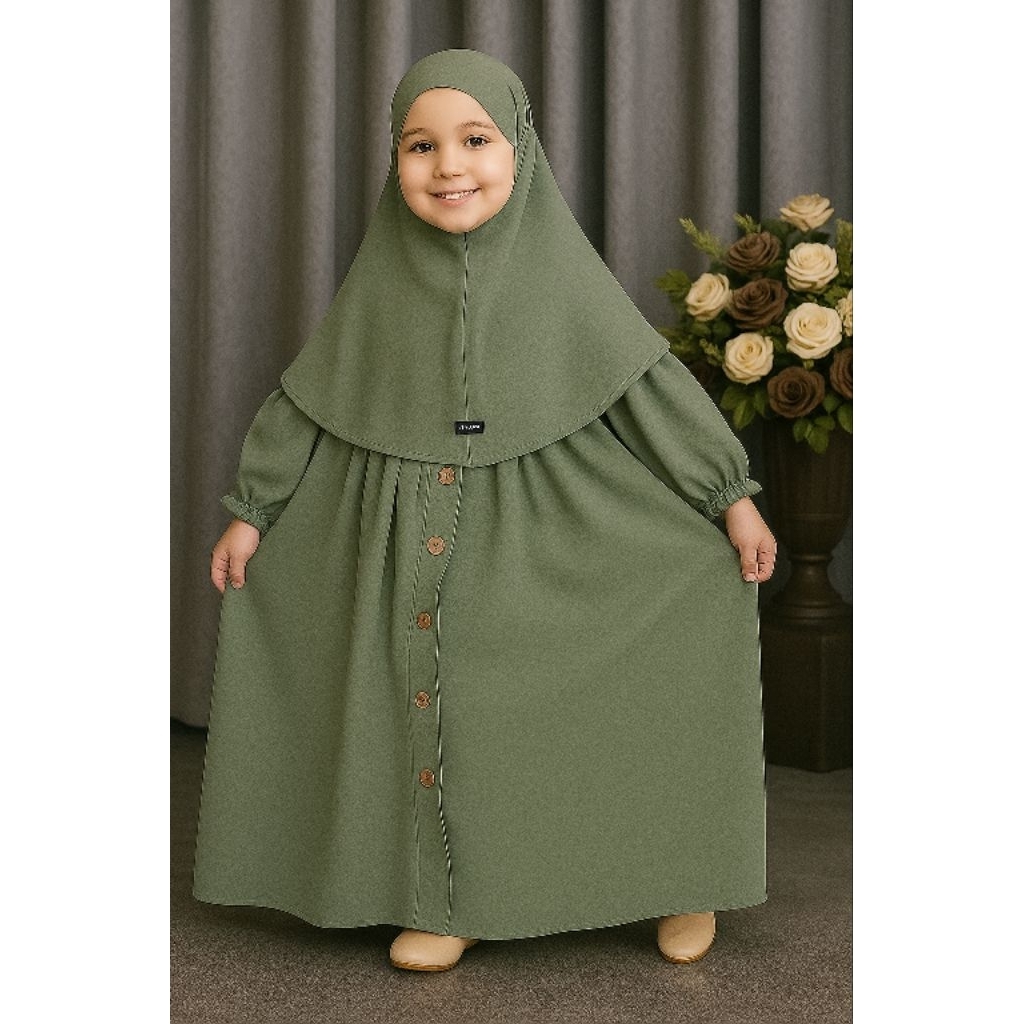 GAMIS ANAK set kerudung Queen set/gamis anak/set muslim anak Gamis anak 1-9Tahun /trendy moodis mode