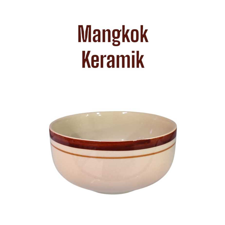 Mangkok Keramik Coklat Lucky | Mangkok bakso | Mangkok mie Ayam | Mangkok es buah dan soto - Toserba