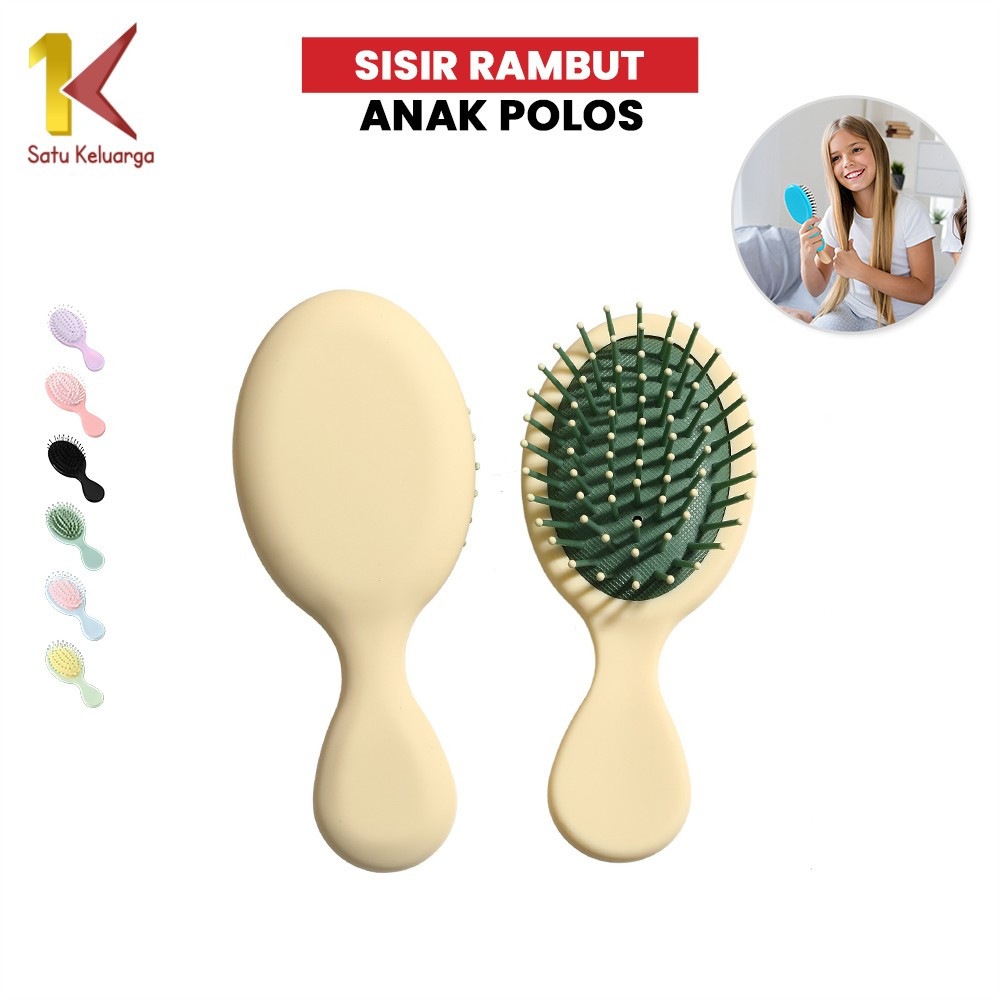 EC Eceran Satu Keluarga Sisir Rambut Anak Polos Anti Kusut C1146 Wet Brush Mini Massage Com Sisir Wa