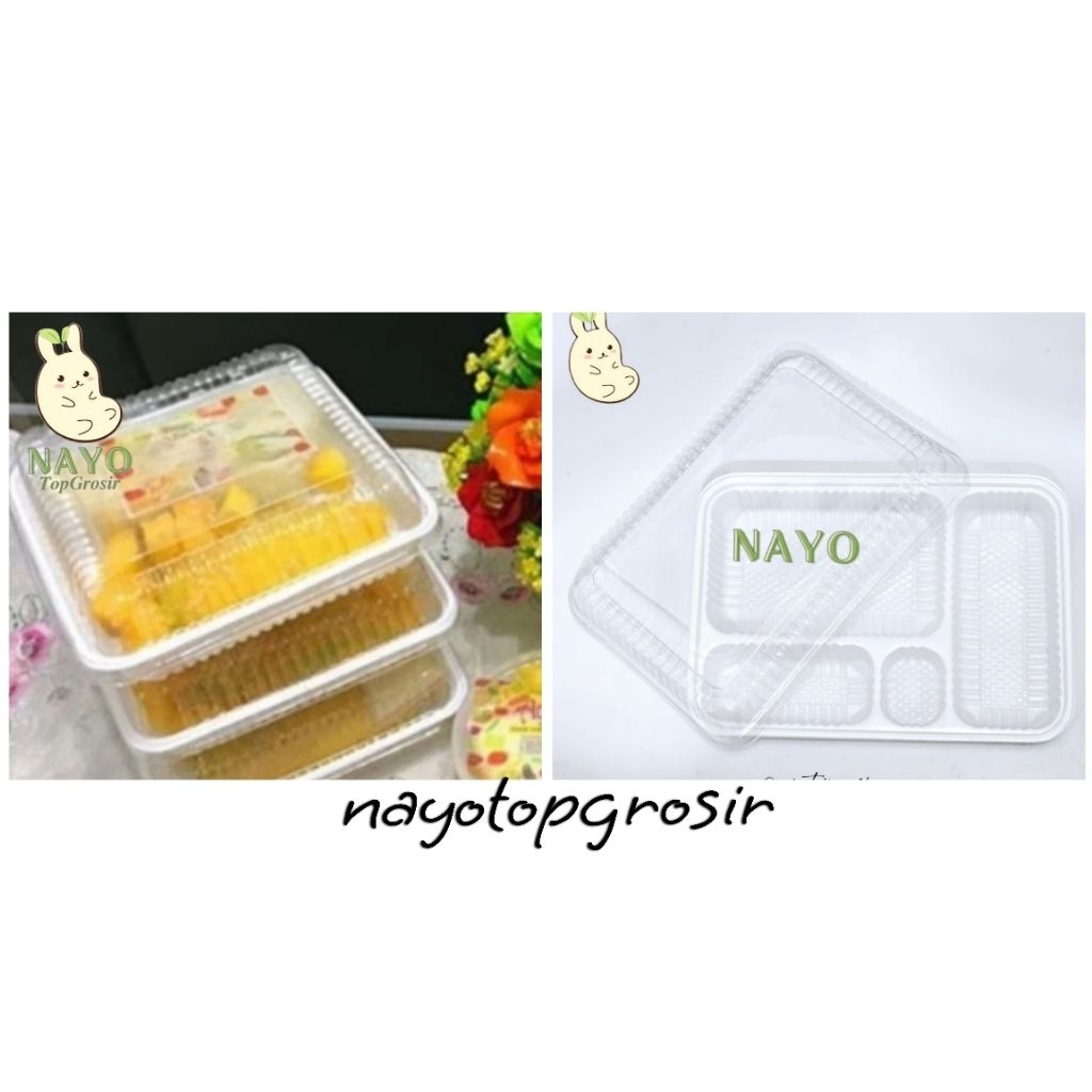 Bento putih polos, Mika nasgor, Lunch box sekat, Box bento