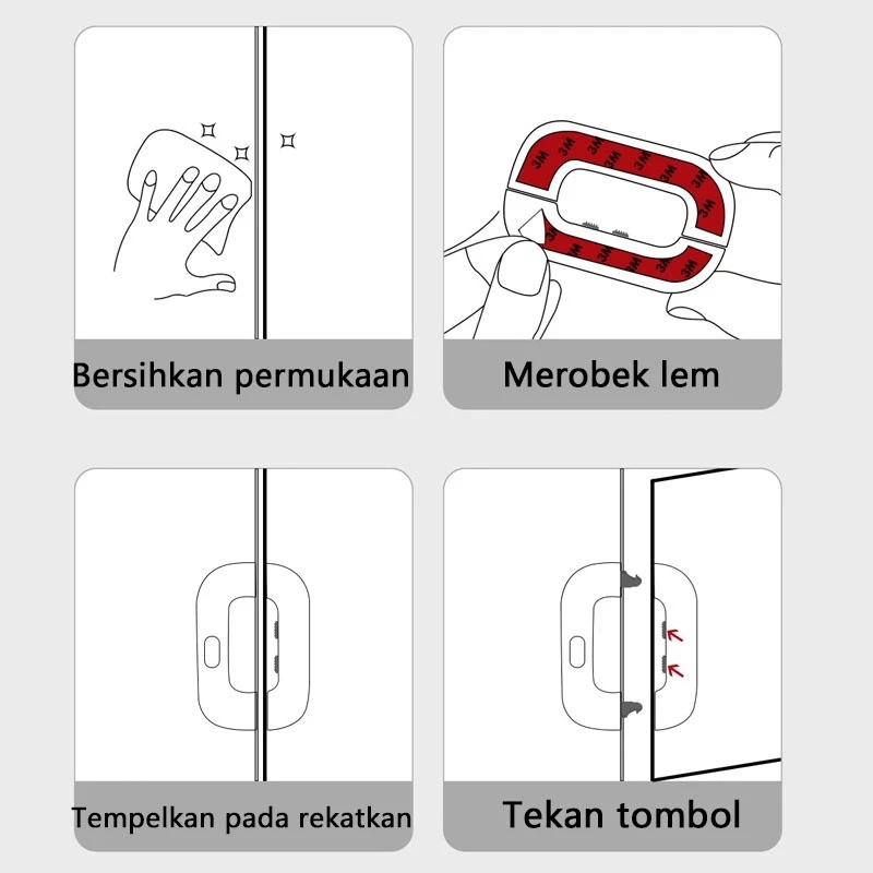 Baby Safety Lock Pengunci Kulkas Yang Kuat Kunci Kulkas Pintu Laci Lemari Pakaian Pengaman Anak