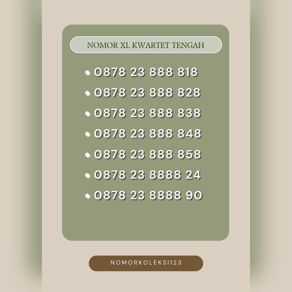 Nomor Cantik XL 8888 angka hoki rapi bergengsi
