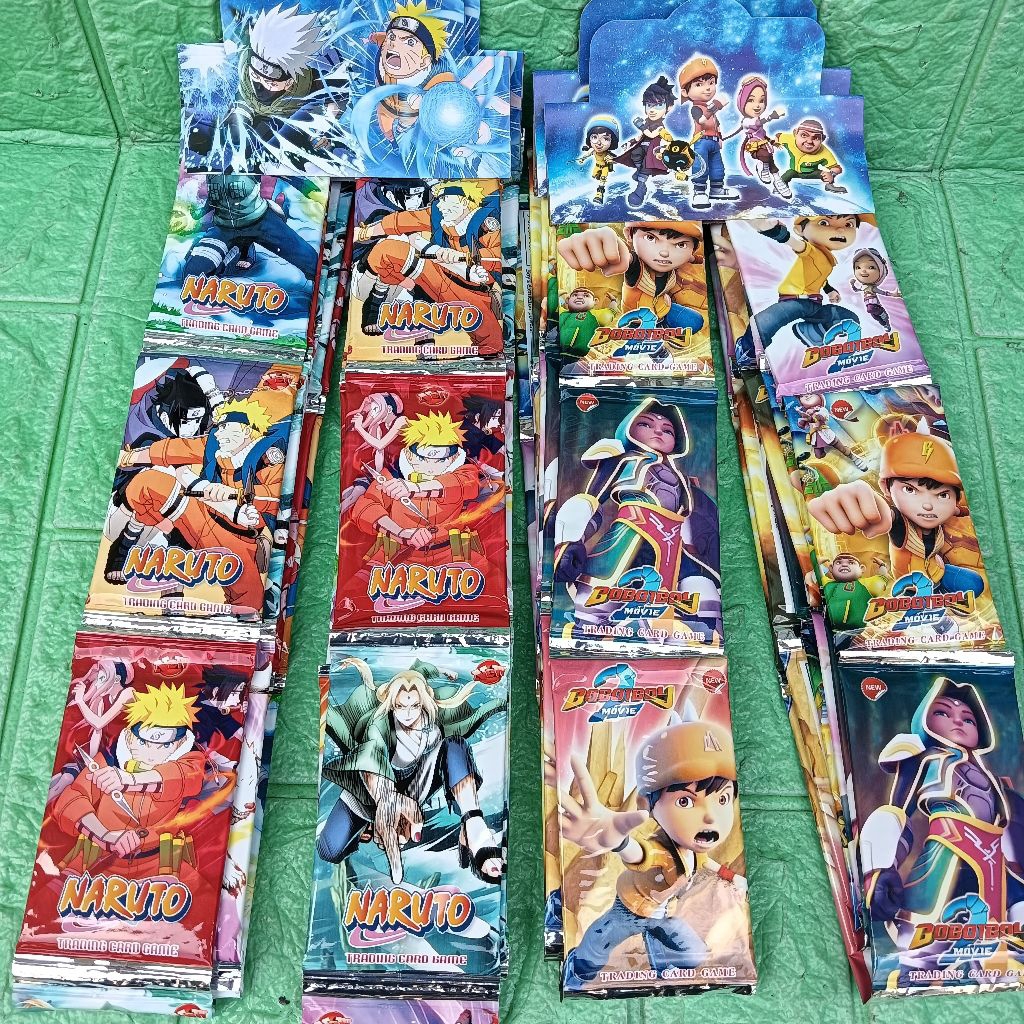 12 Sachet Mainan Kartu Trading Card Game Naruto Boboiboy Galaxy impor Grosir