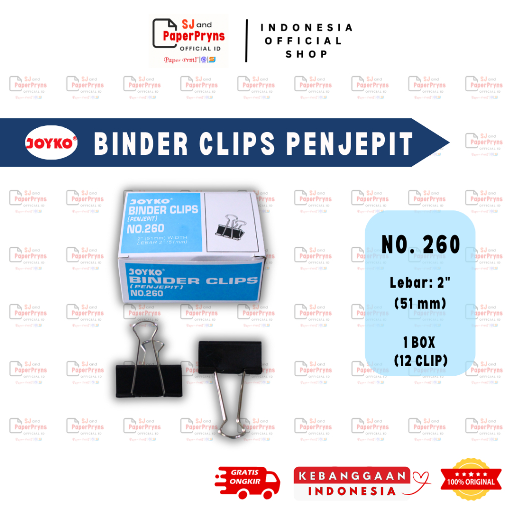 

Binder Clips Joyko No. 260 / Penjepit Dokumen 2” (51mm)