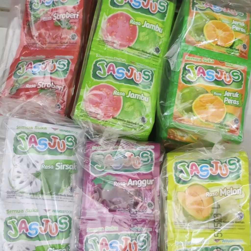 

JASJUS - Minuman Serbuk Aneka Rasa isi 50 Pcs ( 5 Renceng x 10 Pcs ) Per Pack