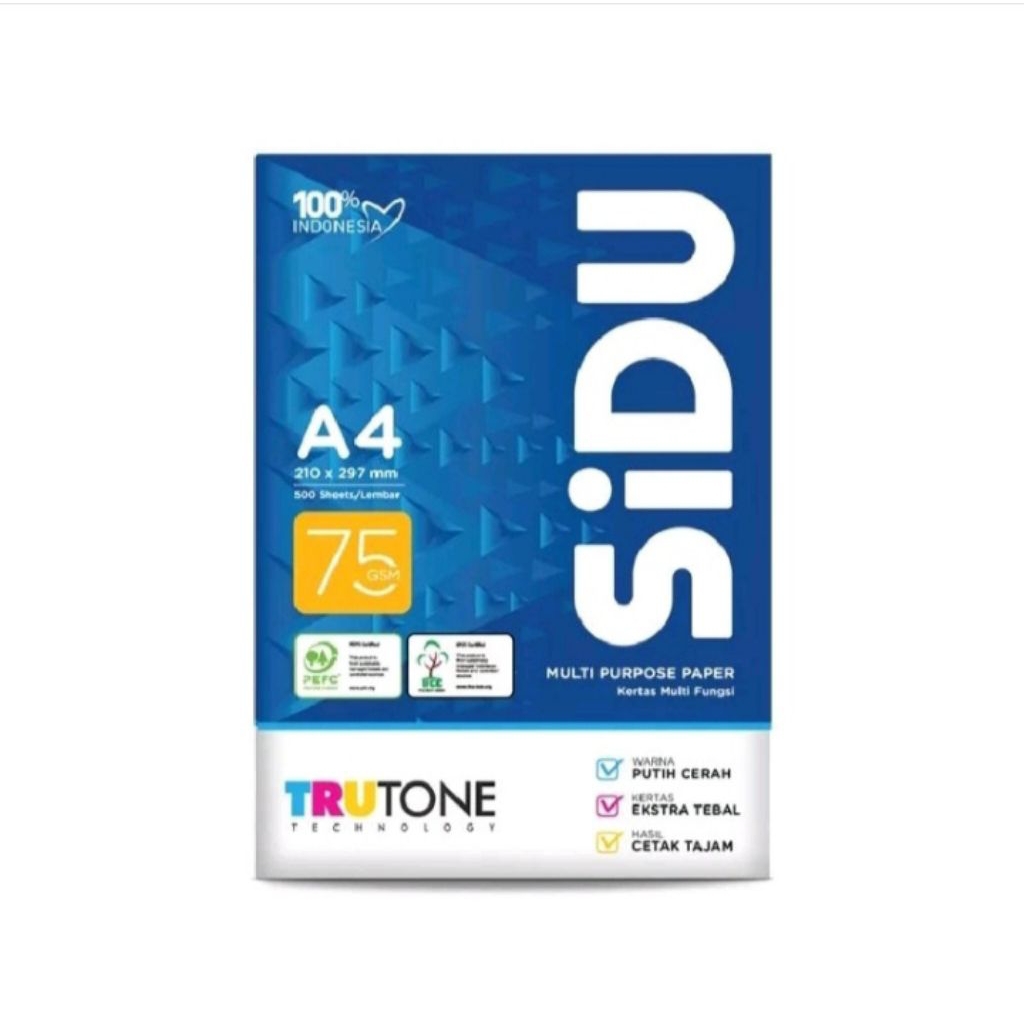 

Kertas A4/F4 75GSM 1KG SIDU SINAR DUNIA