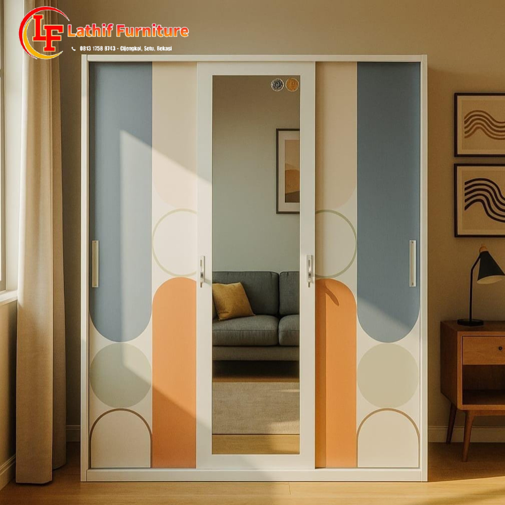 Lemari Besi 3 Pintu Sliding/Lemari Pakaian/Lemari Besi/Lemari Baju