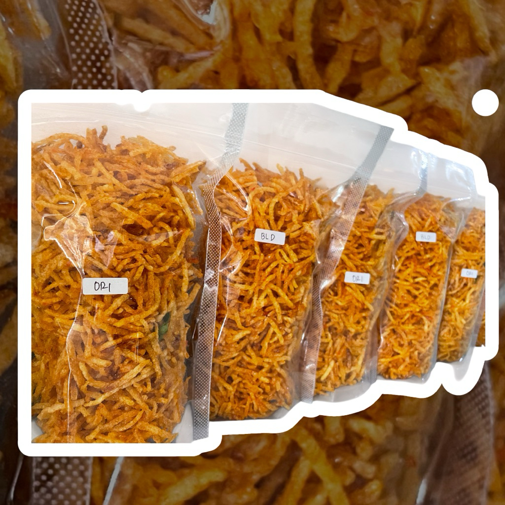 

Keripik Mustofa Asin Manis/Pedas Manis