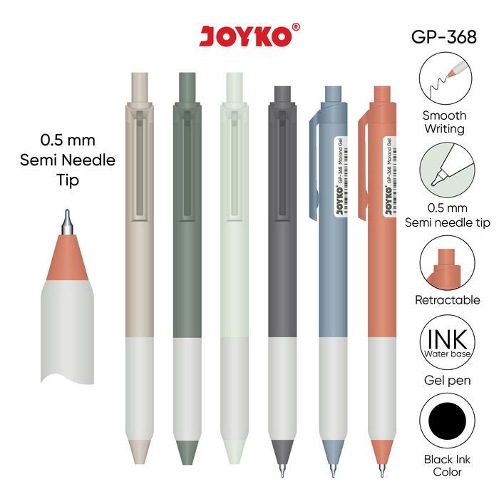 

Gel Pen Pulpen Pena Joyko GP-368 Morand Gel 0.5 mm (1 Set Isi 6 Pcs)