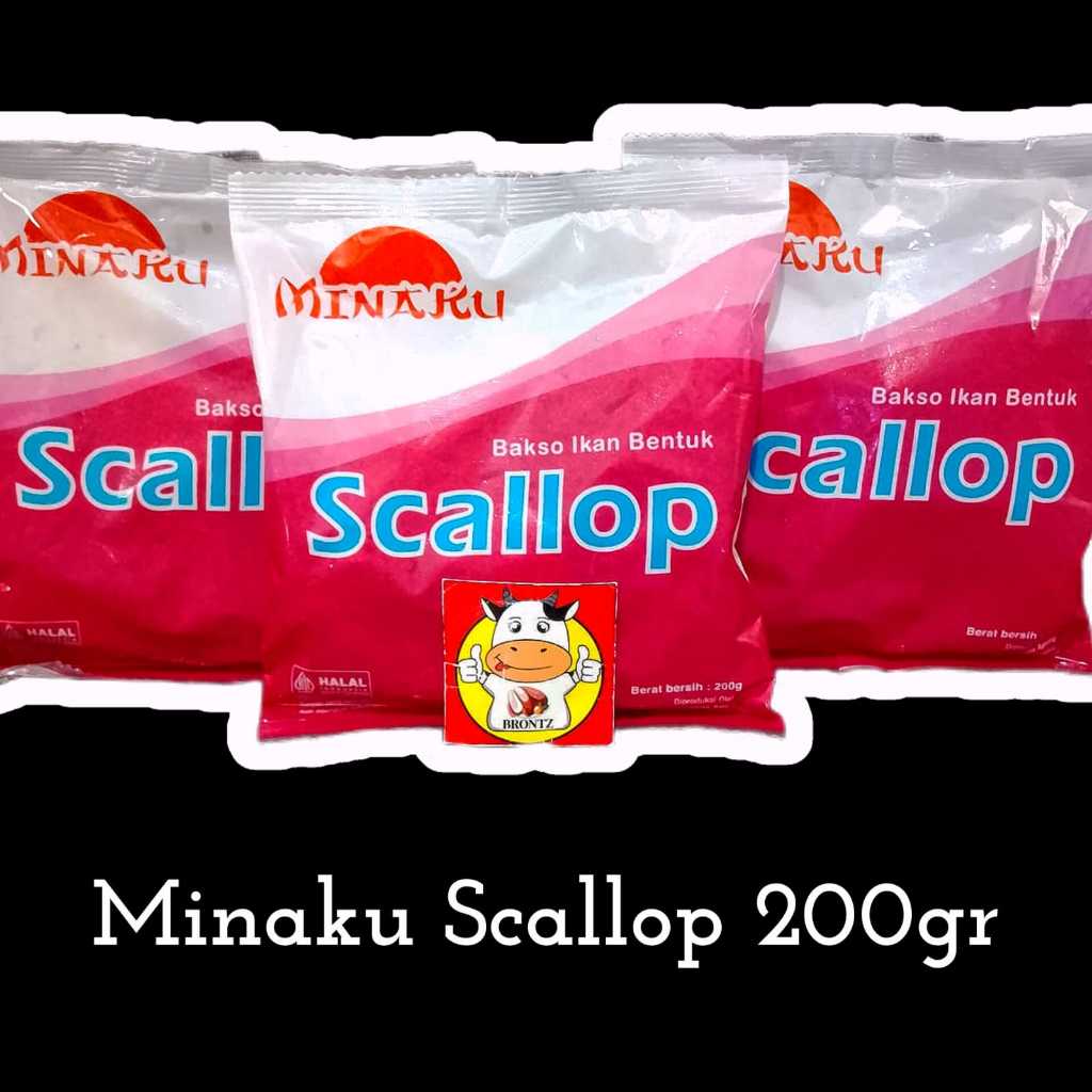 

MINAKU SCALLOP 200GR - BAKSO IKAN BENTUK SCALLOP - FROZEN FOOD - BRONTZ JOGJA