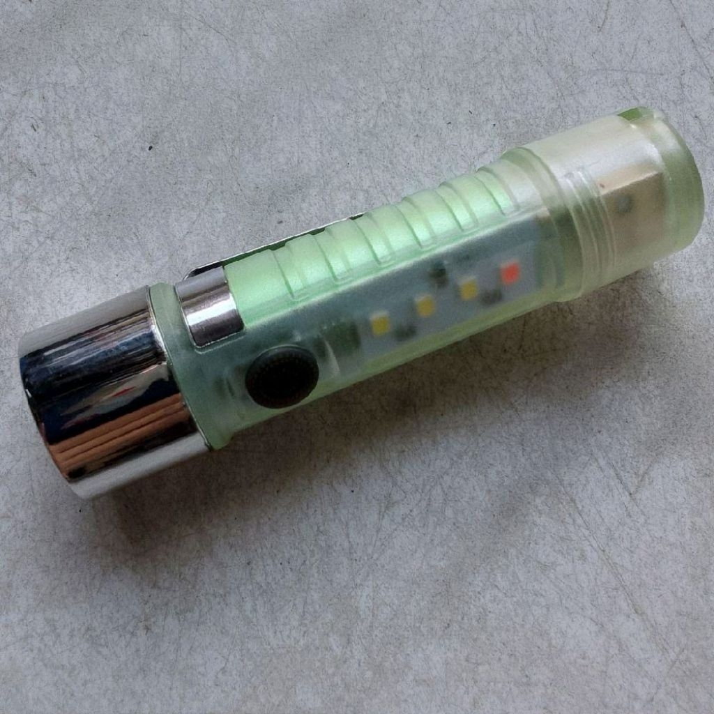 Senter LED Mini Transparan Cas USB Charger Lampu COB Samping Magnet Magnit Charge