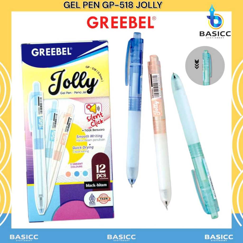 

Greebel Pulpen Gel Jolly 0.5mm GP- 518 | @1 Pen