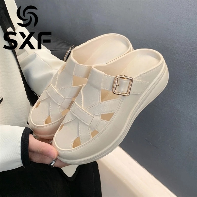 SXFMHDM Sandal Wanita Terbaru 2025 Sendal Selop Wanita Sandal Karet Wanita Mode Sepatu Sandal Wanita