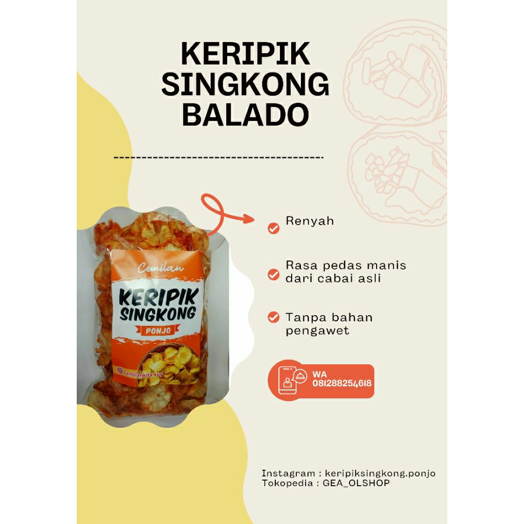 

Keripik Singkong Balado Ponjo