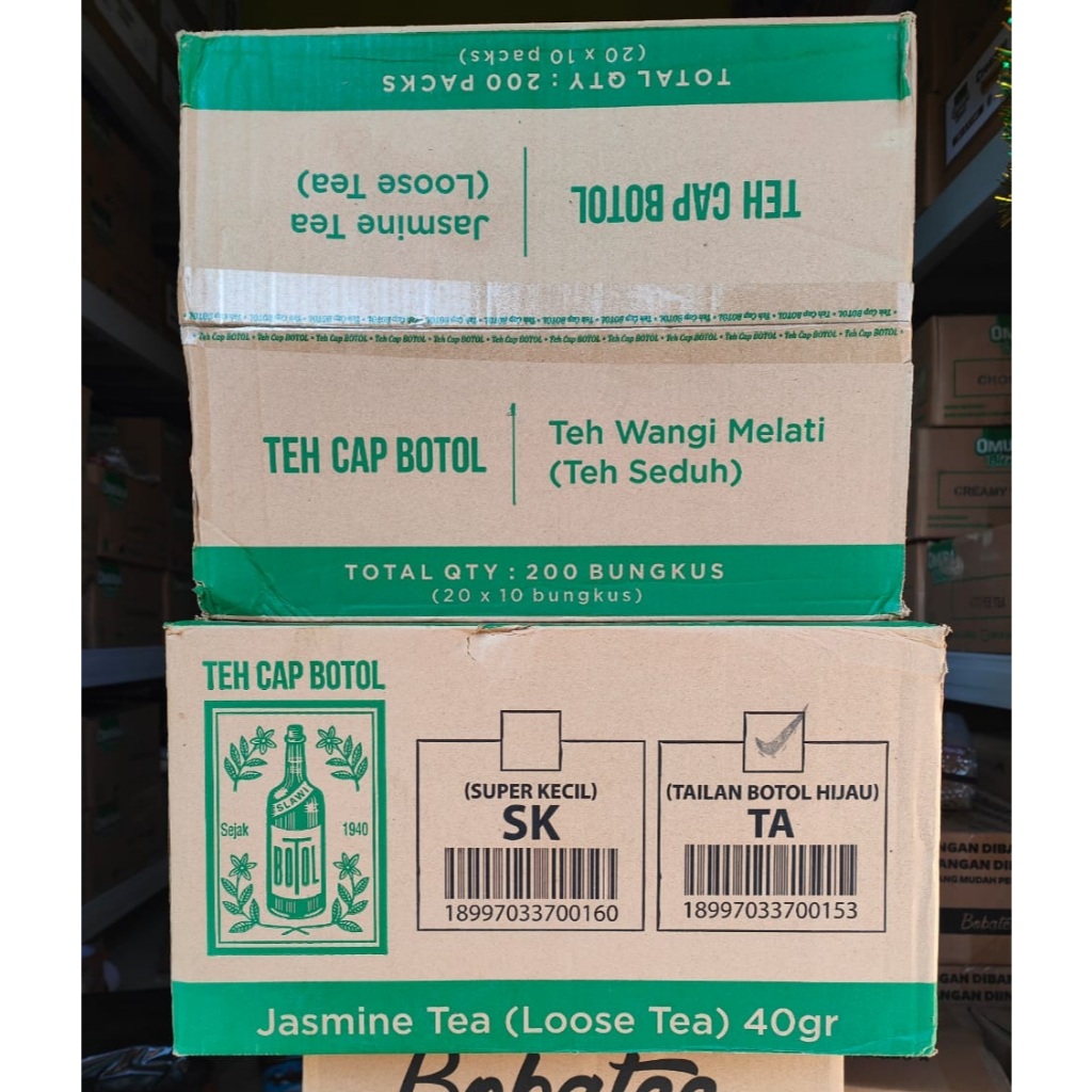 

1 Karton Teh Cap Botol Hijau 40gr (20x10x40gr) Aroma Melati