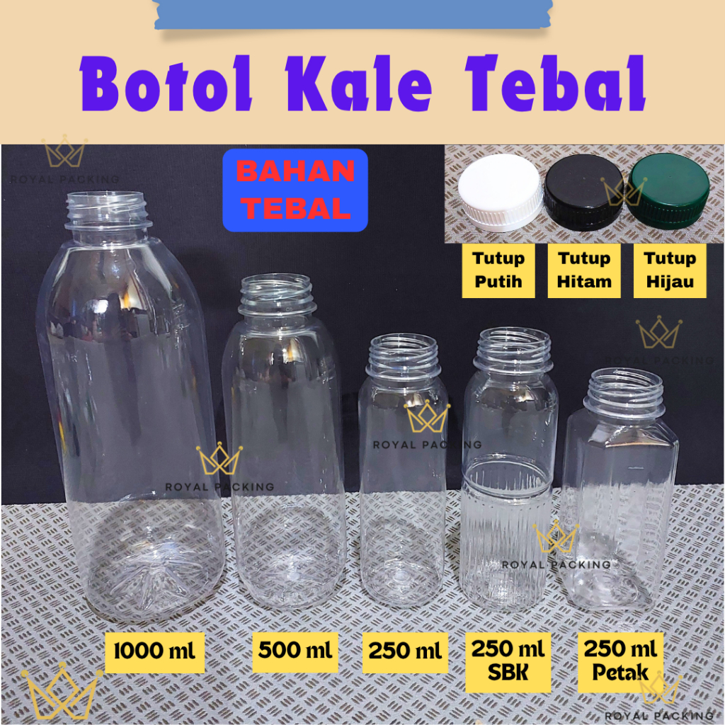 [RP] BOTOL KALE BAHAN TEBAL 250 ML 500 ML 1000 ML TRANSPRANT / BOTOL PLASTIK TEBAL / BOTOL MADU