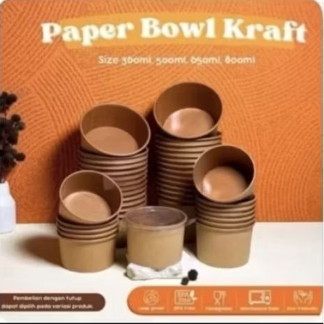 Paper bowl / rice bowl (warna putih/ coklat)