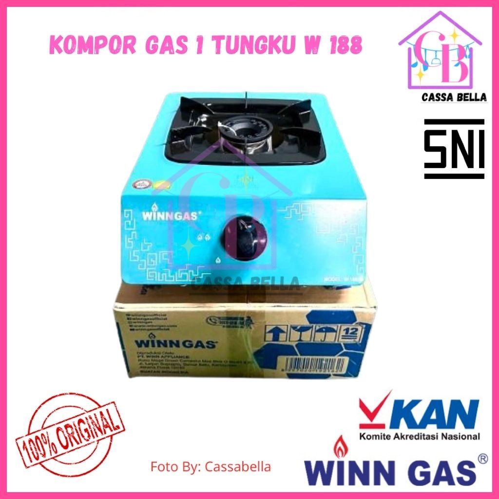 Kompor Winn Gas 1 Tungku W188 /Kompor Gas 1 Tungku Stainless / Kompor Winn Gas 1 Tungku Stainless
