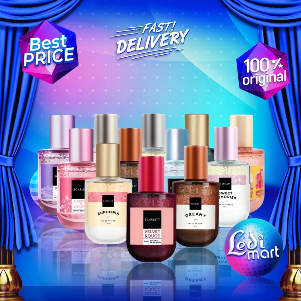 Scarlett Whitening Eau De Parfum & Extraite de Perfume 30ml Parfum Wanita Tahan Lama Scarlet - LEDI